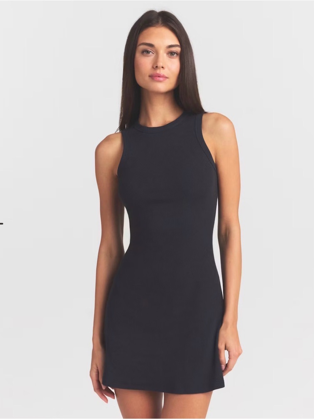 SKIMS Sleeveless Black Ribbed Tank Dress - Women